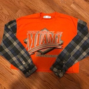 University of Miami vintage flannel sleeve shirt